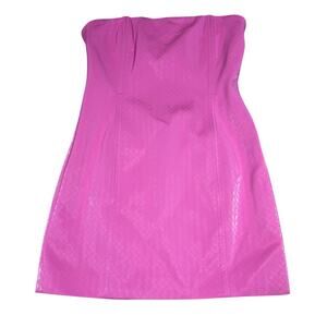 Meshki Womens Size S Lizzie Crosshatch Faux Leather Mini Dress NWT